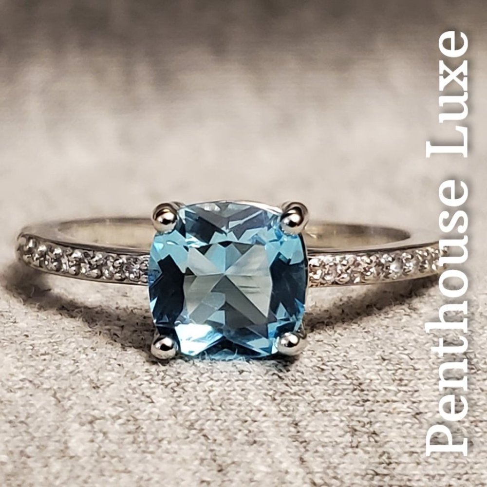 Sky Blue Topaz Sterling Silver Plated Ring
